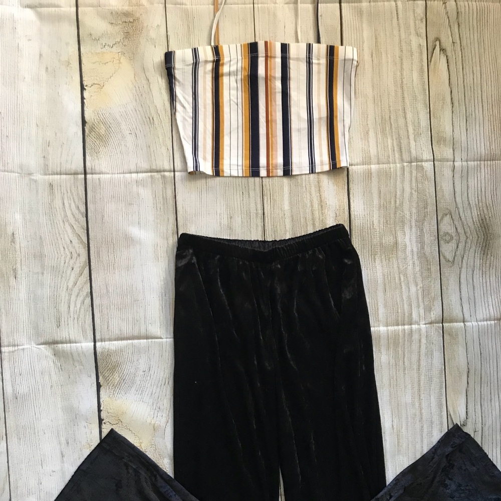 Entire outfit forever 21 mid top, velvet pants
